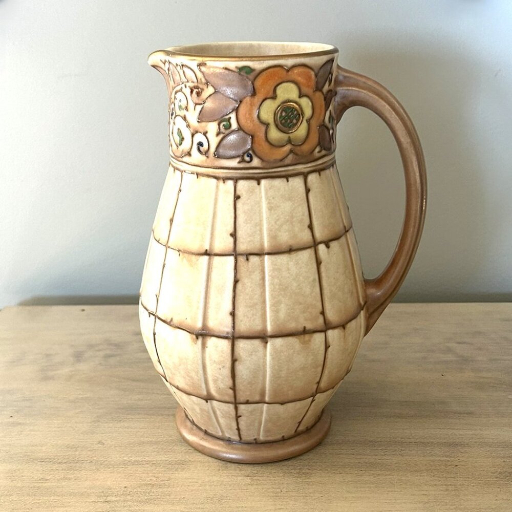 Charlotte Rhead Art Deco Bursley Ware Trellis Pattern Jug england